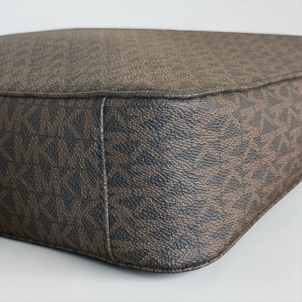 Michael Kors Brown MK Logo Crossbody Bag with Tan Leather Strap - Picture 6 of 14